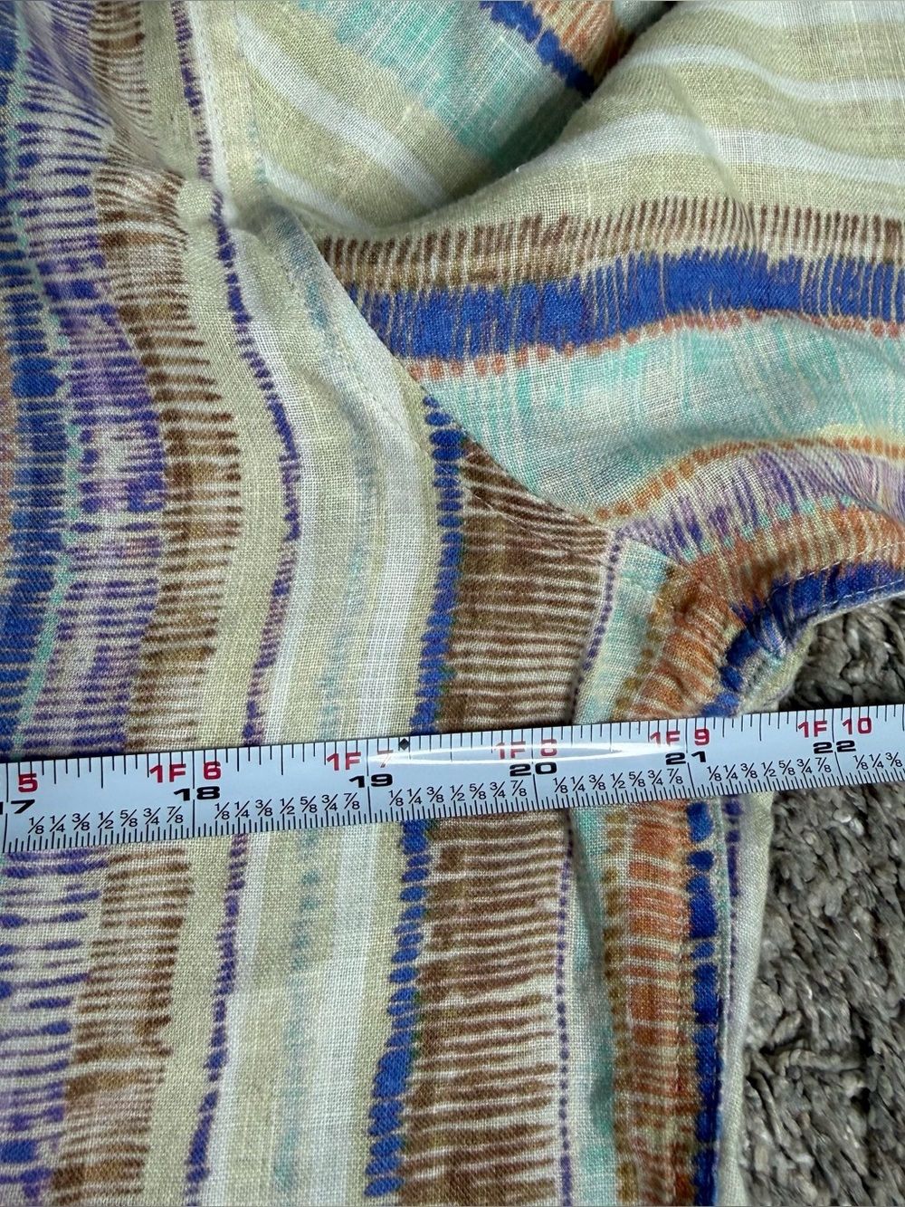 Robert Graham Linen Button-Up Shirt Large Multicolor Striped Short Sleeve miami - Picture 8 of 12